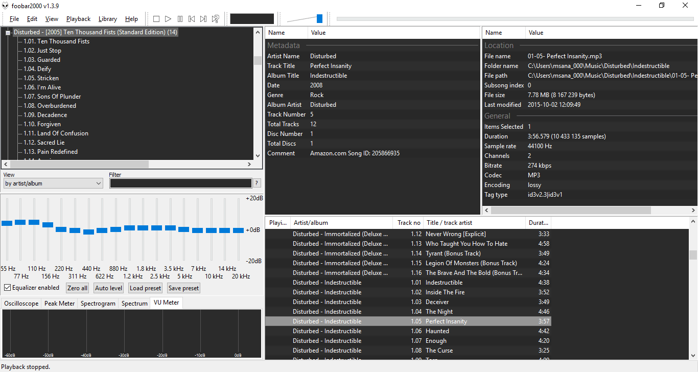 A Screenshot of Foobar2000 Foobar2000